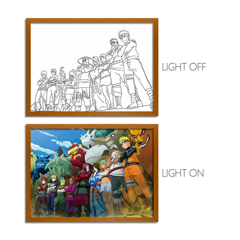 NRT Series LED Light Painting Anime Photo Frame Wall Art