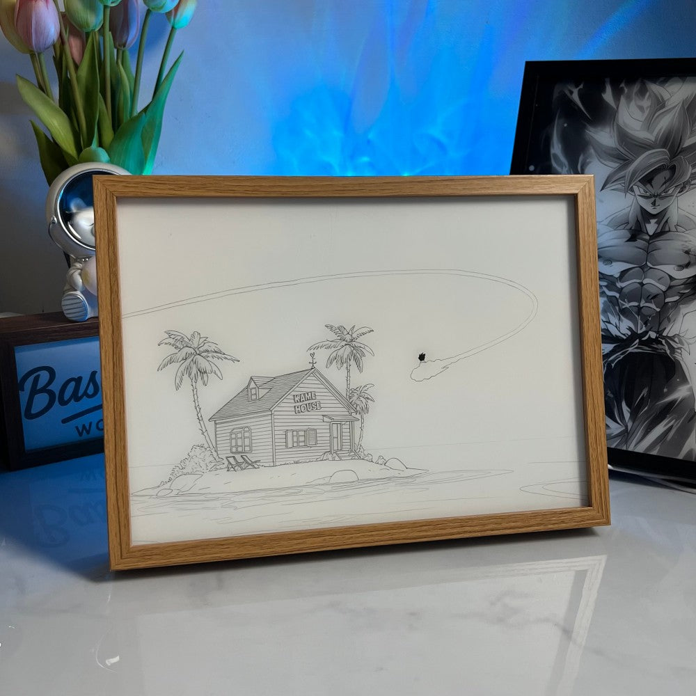 Retro Kame House LED Light Box- Goku's Nimbas Cloud Animated Home Decor