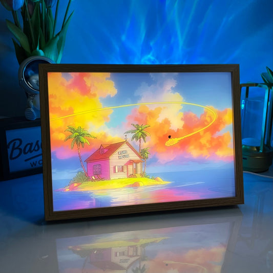 Retro Kame House LED Light Box- Goku's Nimbas Cloud Animated Home Decor