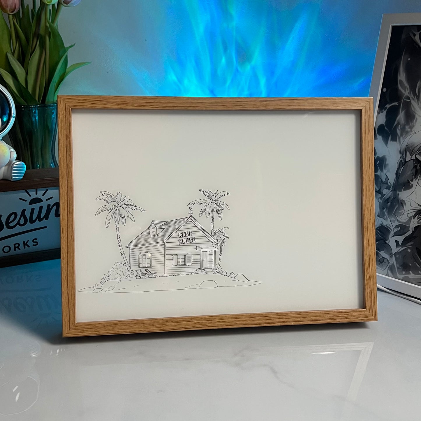 Retro Kame House LED Light Box- Goku's Nimbas Cloud Animated Home Decor