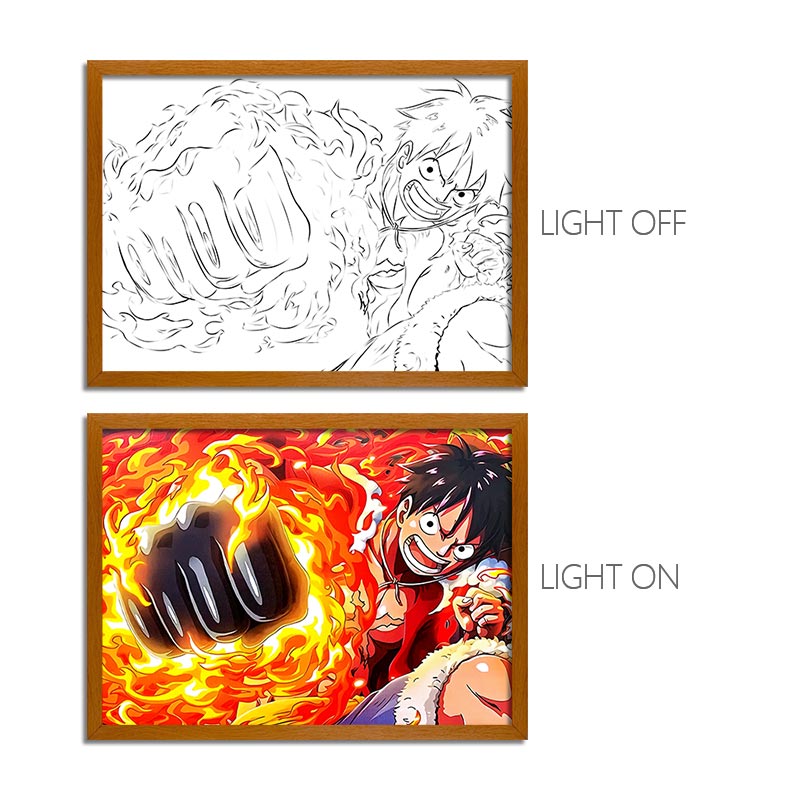O.P Series LED Light Painting Anime Photo Frame Wall Art