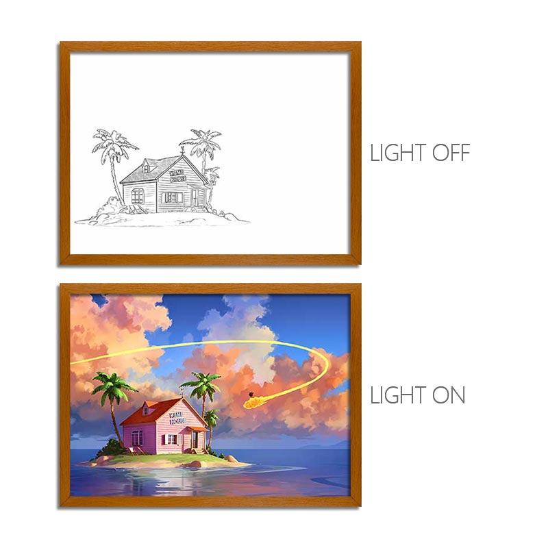 DBZ Series LED Light Painting Anime Photo Frame Wall Art