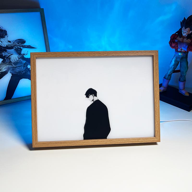 Solo Leveling Sung Jin Woo King of Shadows – LED Light Painting Anime Wall Art WD04
