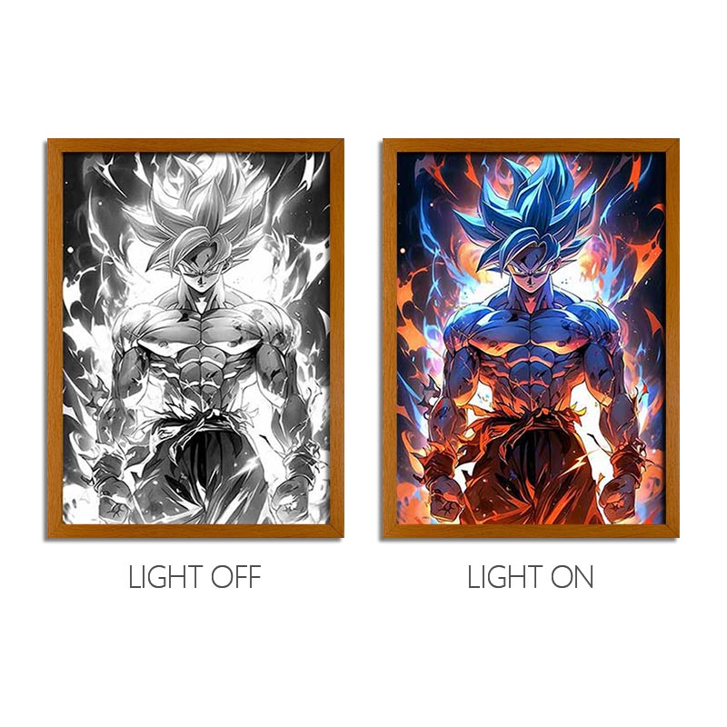 DBZ Series LED Light Painting Anime Photo Frame Wall Art