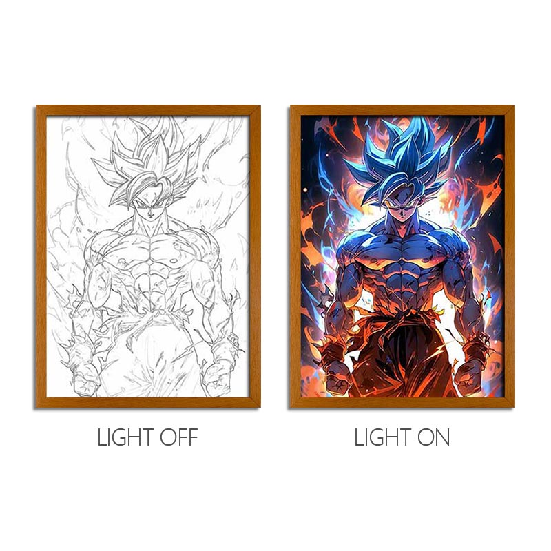 DBZ Series LED Light Painting Anime Photo Frame Wall Art