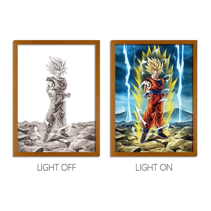 DBZ Series LED Light Painting Anime Photo Frame Wall Art