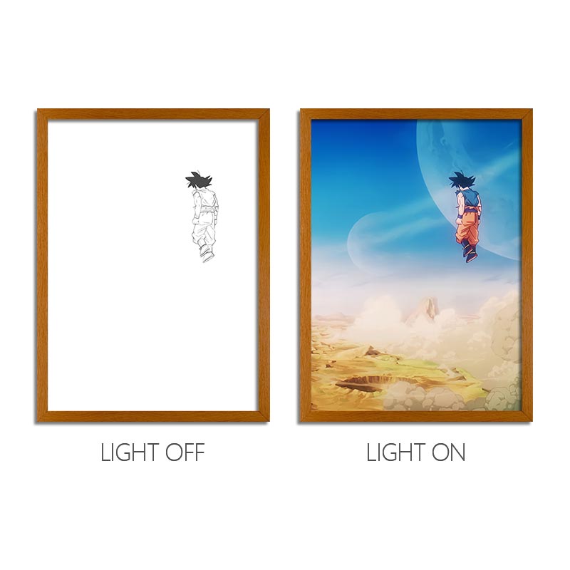 DBZ Series LED Light Painting Anime Photo Frame Wall Art