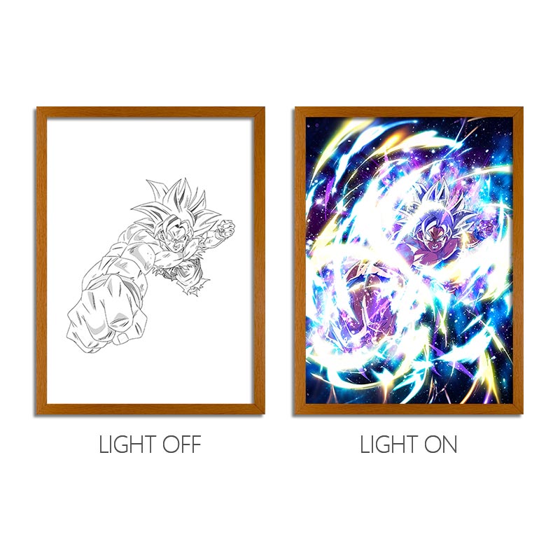 DBZ Series LED Light Painting Anime Photo Frame Wall Art