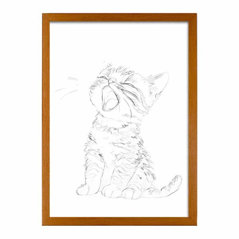 Cat LED Light Painting Lamp Artwork - A Fusion of Light and Art | Yawning Kitty in Sunlight - BASESUNLight PaintingBasesunBASESUN