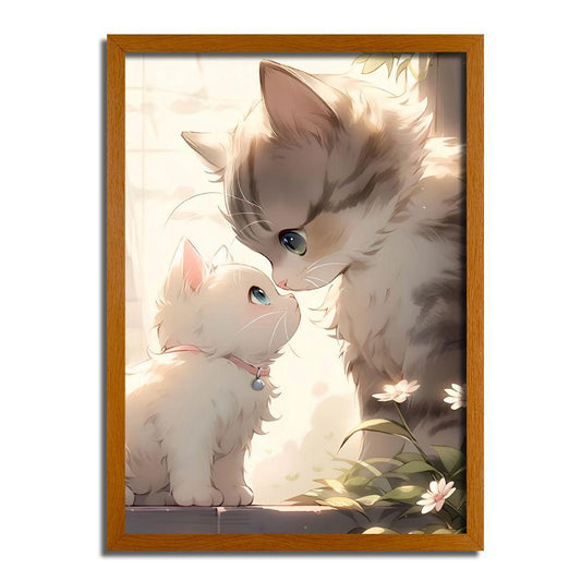 Cats' Tender Gaze LED Light Up Painting Frame Night Light Lamp - BASESUNLight PaintingBasesunBASESUN