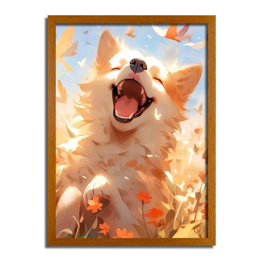 Joyful Dog LED Light Up Painting Frame Artwork Table Lamp Night Light - BASESUNLight PaintingBasesunBASESUN