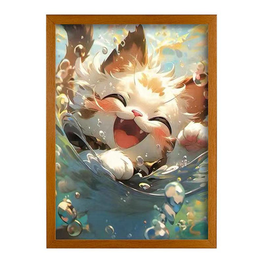 Joyful Water Kitten Light Painting Artwork Table Lamp Night Light - BASESUNLight PaintingBasesunBASESUN