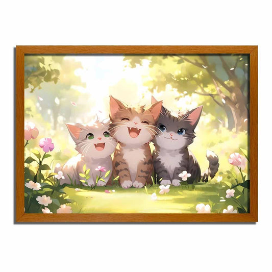 Playful Kittens 4D LED Light Up Painting - Glowing Frame - BASESUNLight PaintingBasesunBASESUN