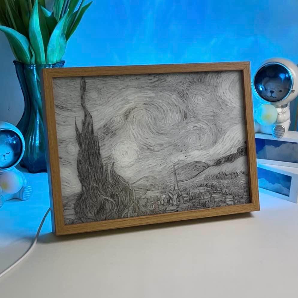 “Starry Night” LED Light Up Painting Frame Night Light - BASESUNLight PaintingBasesunBASESUN