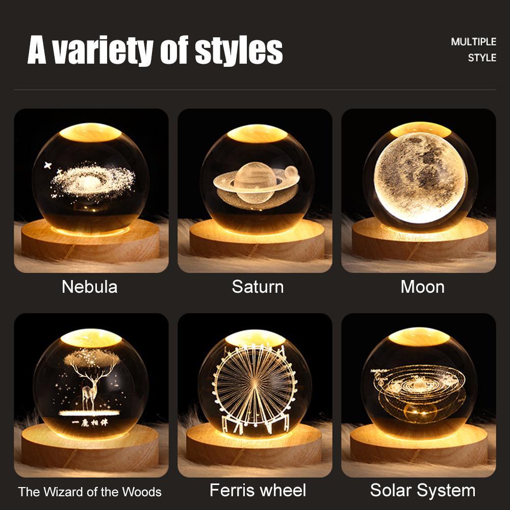 LED Crystal Ball Lamp Table Lamp Night Light - BASESUNBasesunBASESUN
