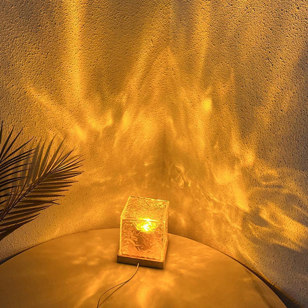 LED Rotating Water Ripple NightLight Crysta Stylel Table Lamp - BASESUNBasesunBASESUN