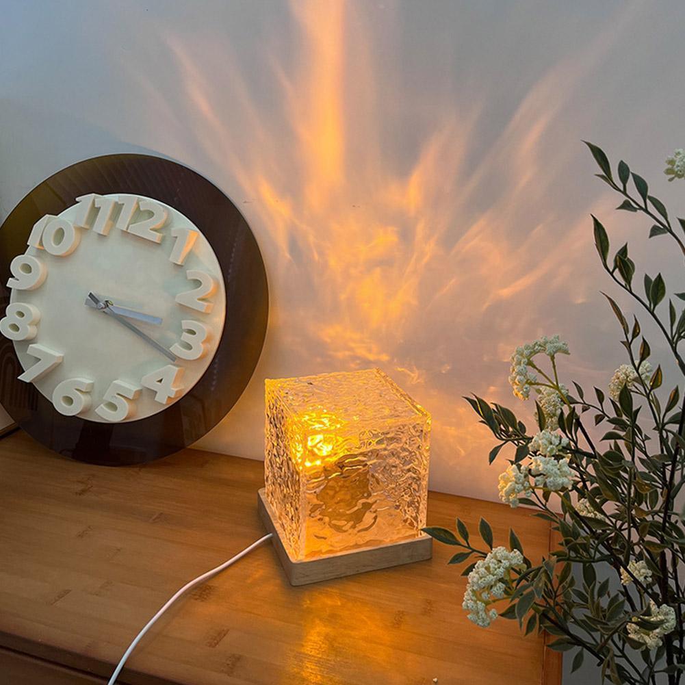 LED Rotating Water Ripple NightLight Crysta Stylel Table Lamp - BASESUNBasesunBASESUN