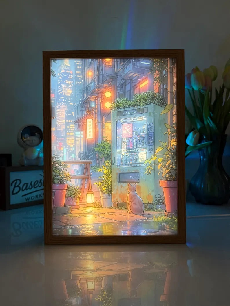 Anime light painting glowing