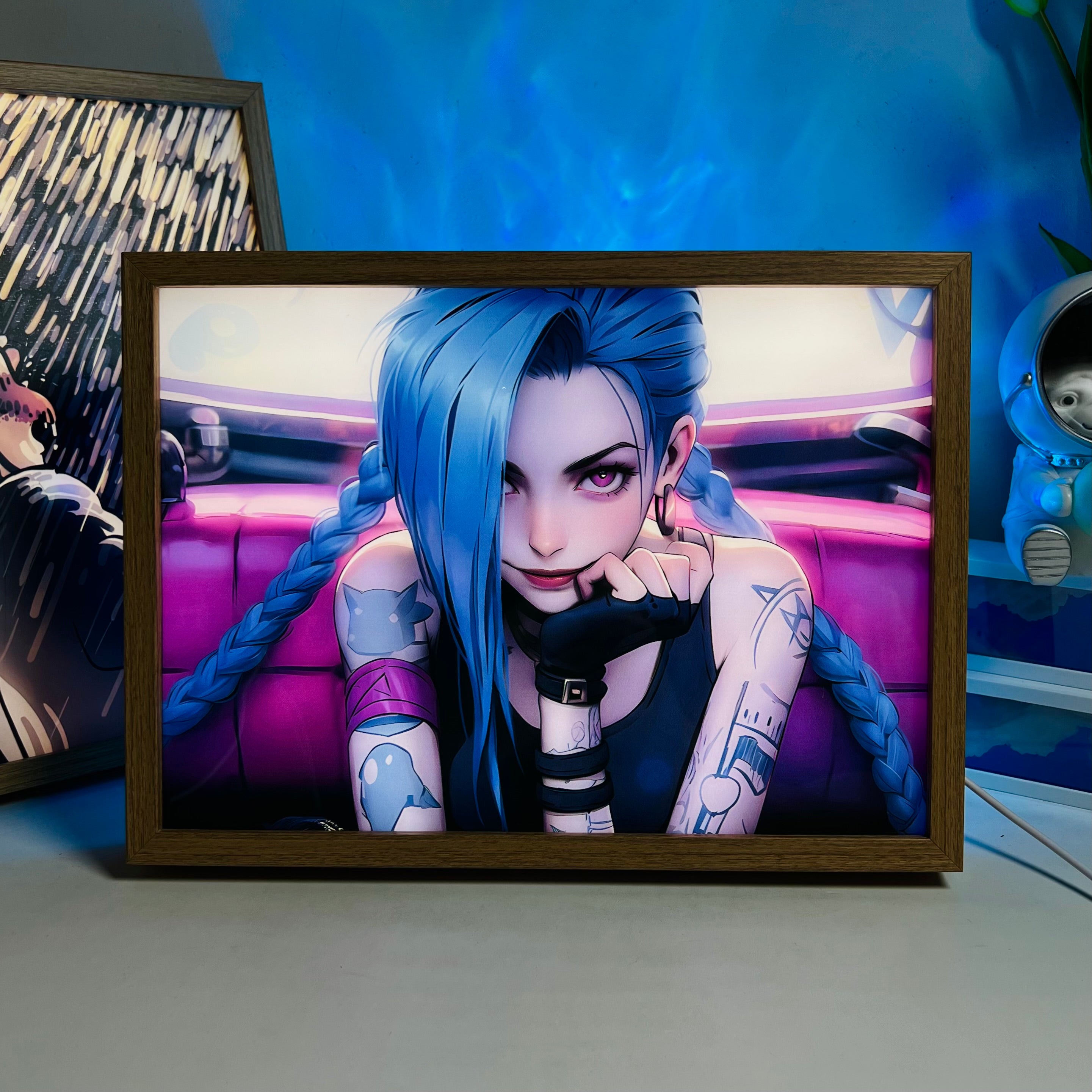 League of Legends Arcane Jinx LED Light Painting – Stunning Anime Merch for Fans