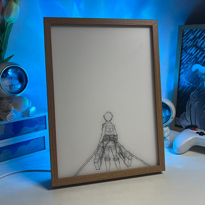 Attack on Titan Anime LED Light Painting Glowing Frame Gift Merch AOT11