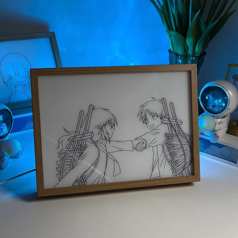 Attack on Titan LED Light-Up Painting Frame - Childhood Memories