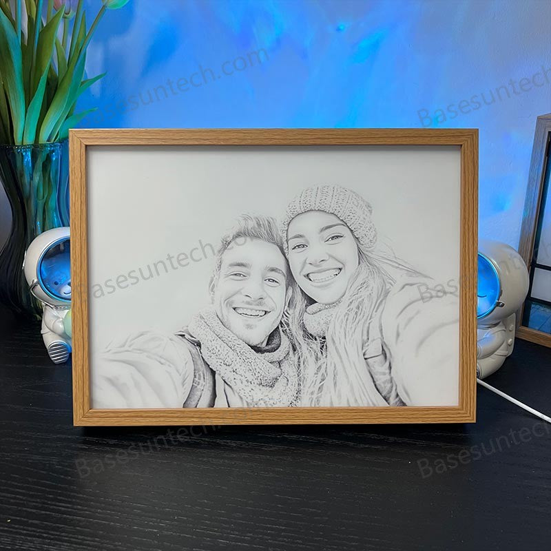 Personalized LED Light Painting Photo Frame – Custom Wall Art