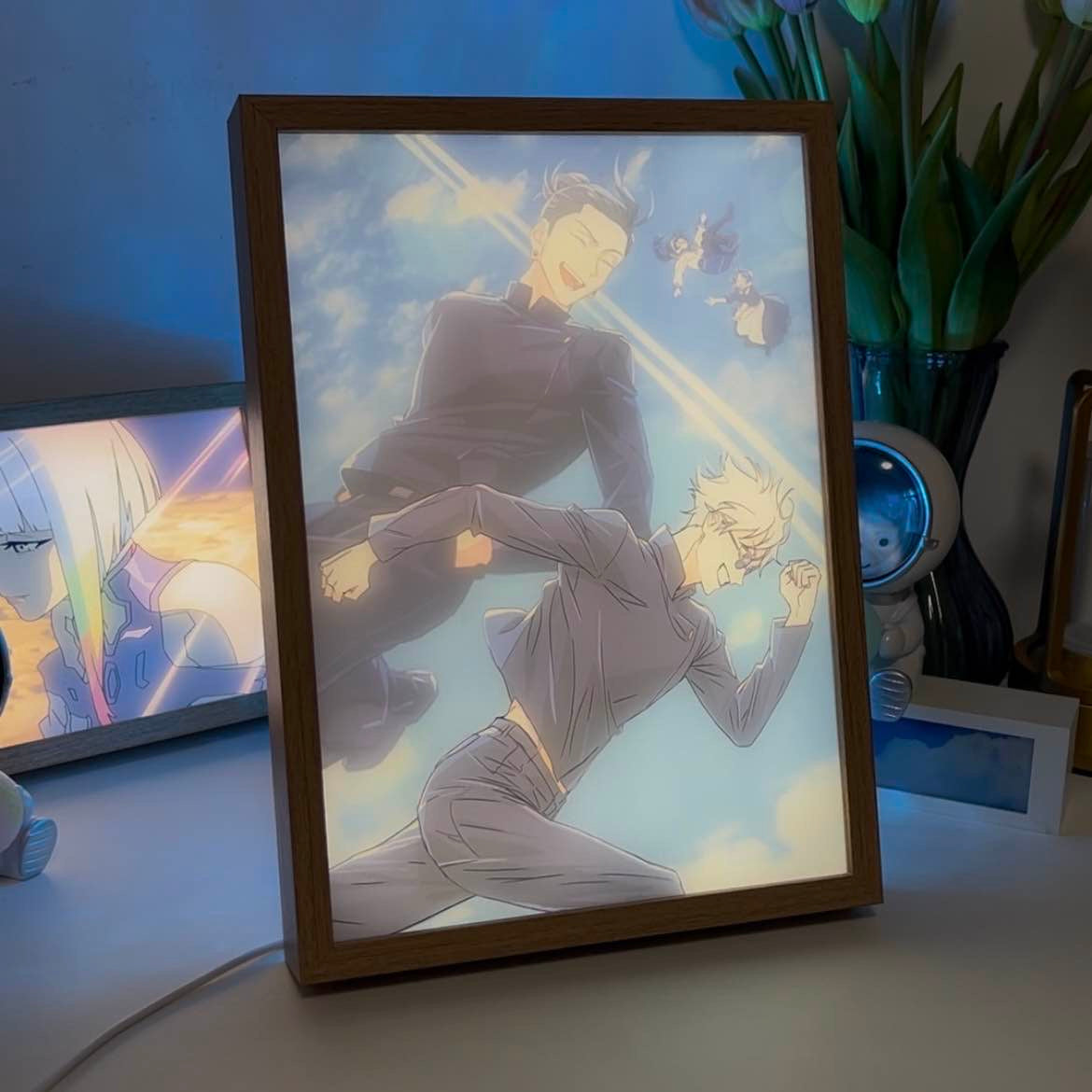 Jujutsu Kaisen LED Light Painting Frame - Satoru Gojo & Suguru Geto Epic Moments Collection