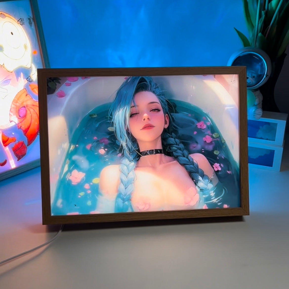 League of Legends Arcane Jinx LED Light Painting Frame Night Light Gift