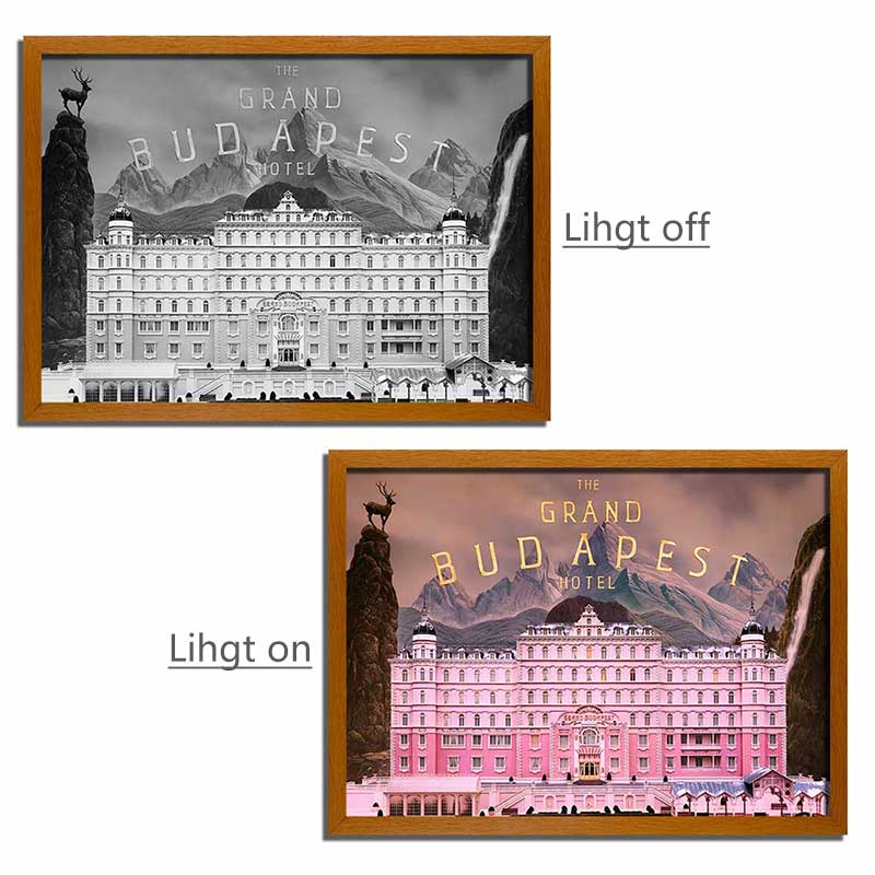 Grand Budapest Hotel Light Up Painting Frame Artwork Night Light 4D Paintings