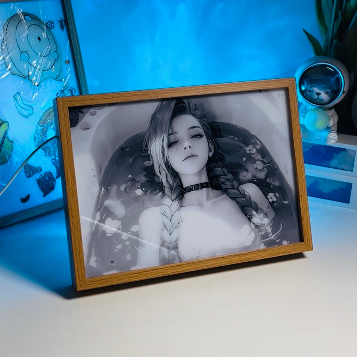 League of Legends Arcane Jinx LED Light Painting Frame Night Light Gift