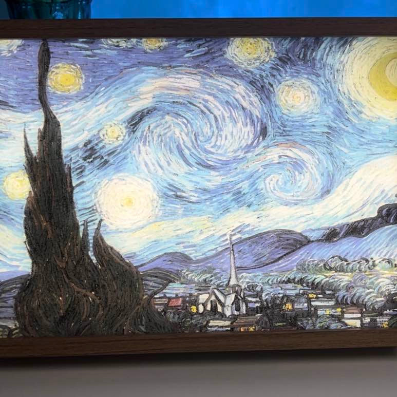 Van Gogh’s “Starry Night” LED Light Up Painting Frame Night Light