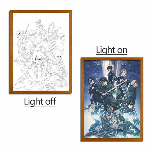 LED light painting AOT-AOT3 light on and light off display