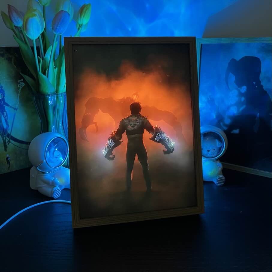 Anime Art LED Light Painting – Battle Scene Wall Art - BASESUNLight PaintingBasesunBASESUN