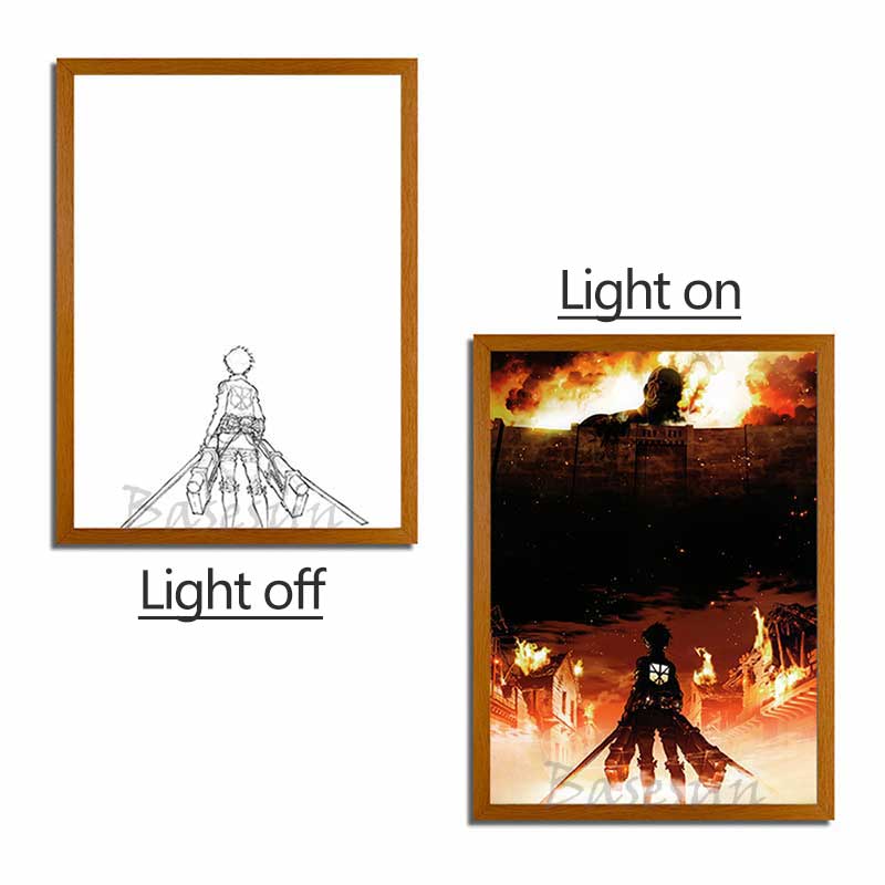 A O T Series LED Light Painting Anime Photo Frame Wall Art