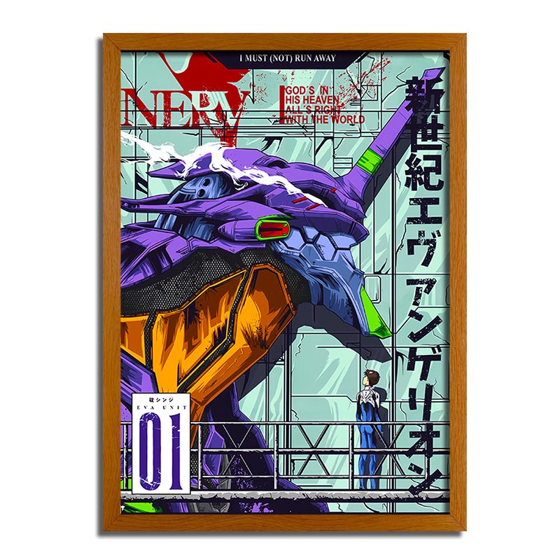 Neon Genesis Evangelion Shinji Ikari & EVA Unit-01 Anime LED Light Painting Frame