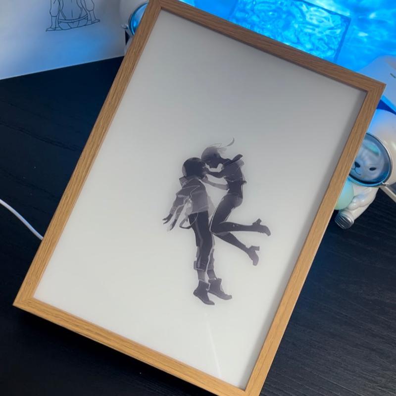 Cyberpunk: Edgerunners LED Light Up Painting Frame - Lucy and David Embrace BYXZ05