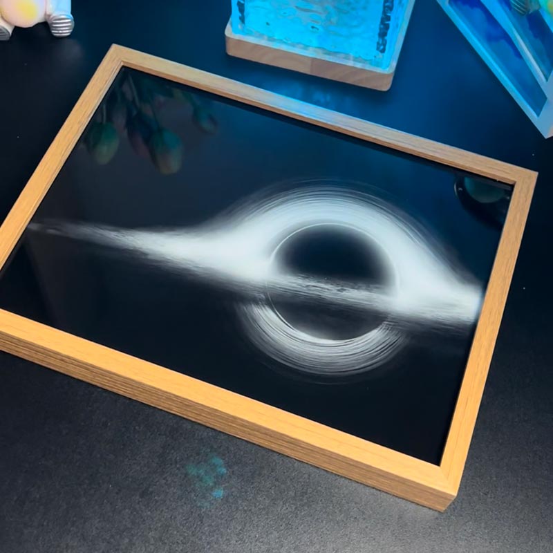 Black Hole LED Light Painting Frame - Mesmerizing Space-Themed Wall Art