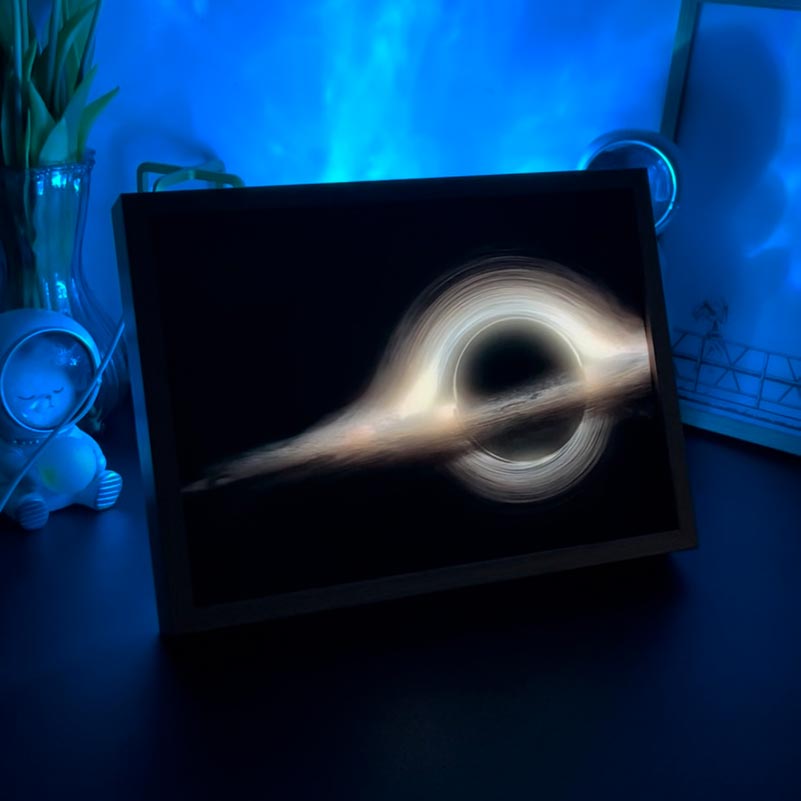 Black Hole LED Light Painting Frame - Mesmerizing Space-Themed Wall Art