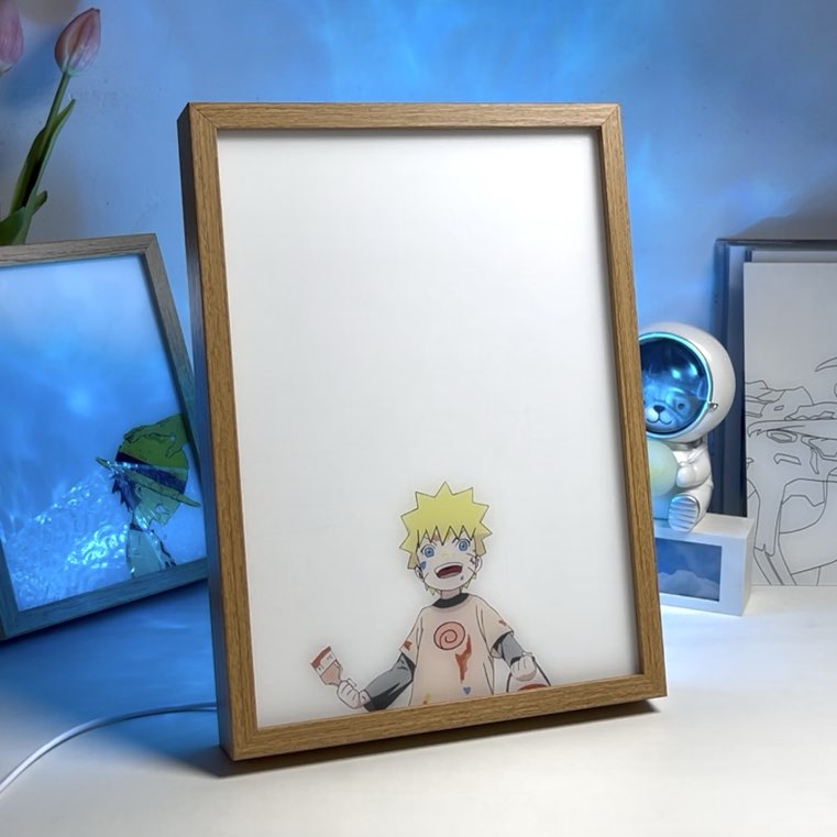 Naruto Uzumaki Child to Seventh Hokage LED Light Painting Frame Merch Night Light Gift