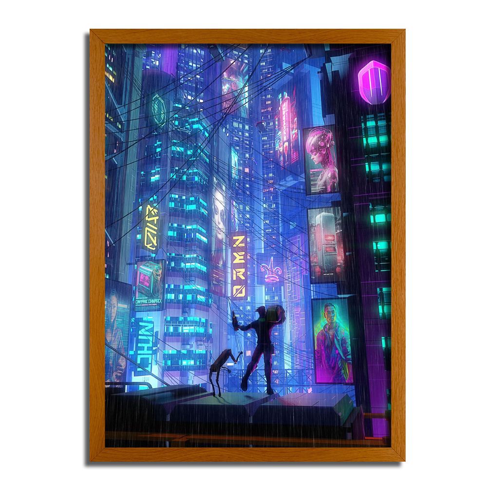 Cyberpunk Companions LED Light Up Painting Frame jqghr