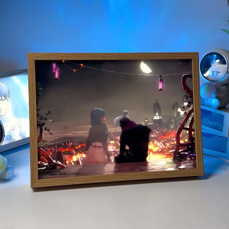 Arcane: League of Legends Jinx & Ekko Parallel Timeline Anime LED Light Box Photo Frame