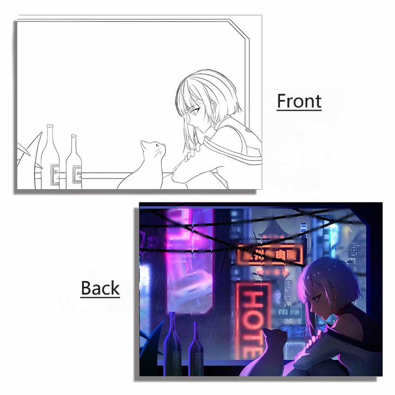 Acrylic Painting Panel Accessory For Cyberpunk Anime LED Light Painting Frame