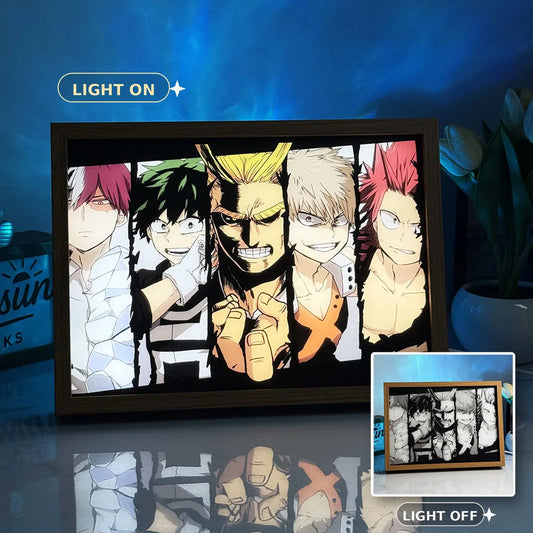 LED light painting My Hero Academia WDYXXY03 light on and light off display