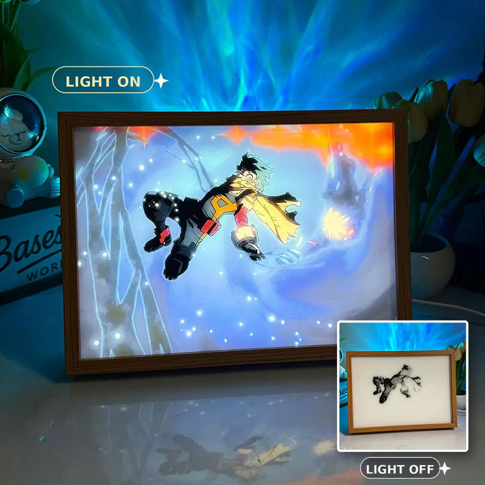 LED light painting My Hero Academia YXXY01 light on and light off display