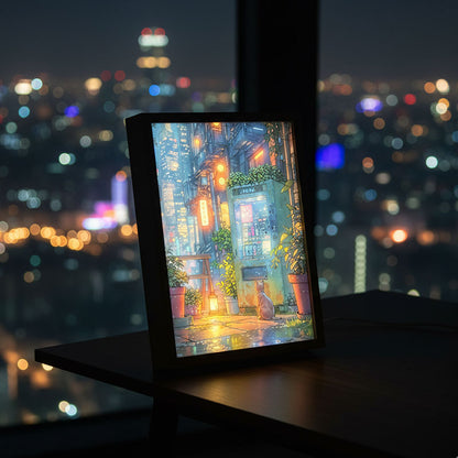 City Cat at Night –Cyber City Anime LED Light Painting