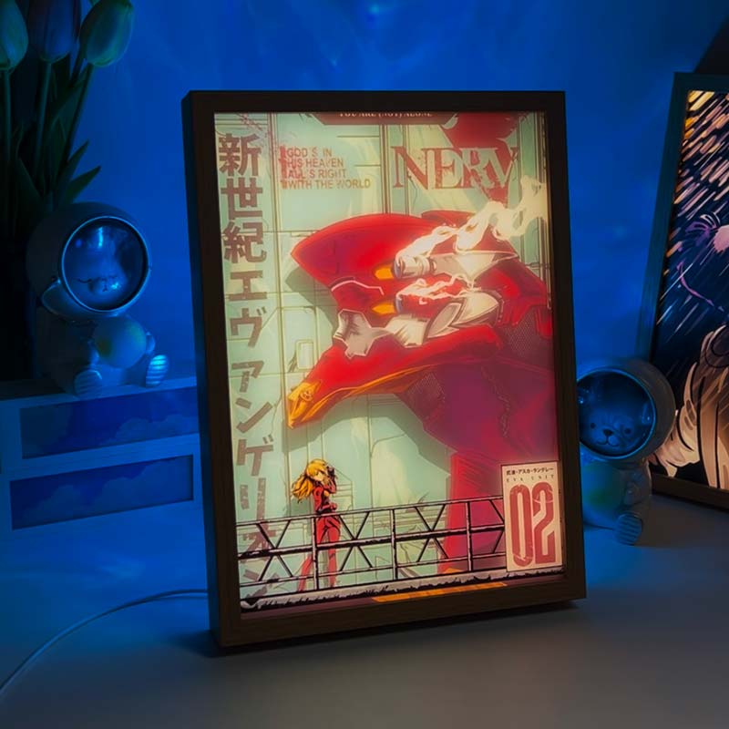 Neon Genesis Evangelion Unit-02 Asuka ANIME LED Light Painting Frame Merch Gift