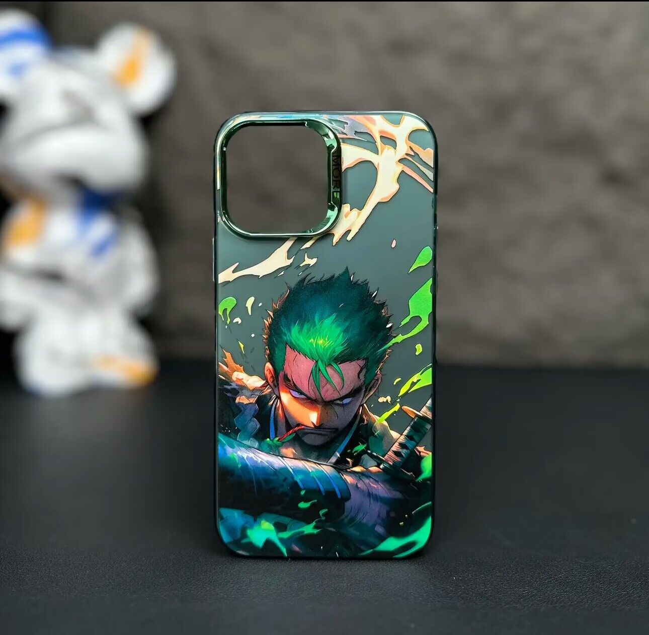 Anime One Piece Roronoa Zoro Aurora Clear Case For iPhone 15 14 13 12 11 Pro Max Plus Protective Plating Lens Cover