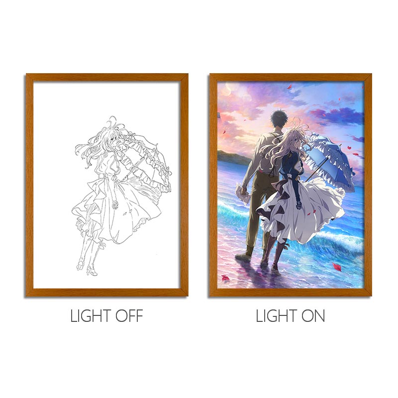 LED light painting OA-VELT03 light on and light off display