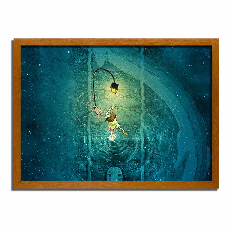 Spirited Away Anime Themed LED Light Up Painting Frame - Glowing Frame