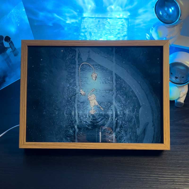Spirited Away Anime Themed LED Light Up Painting Frame - Glowing Frame